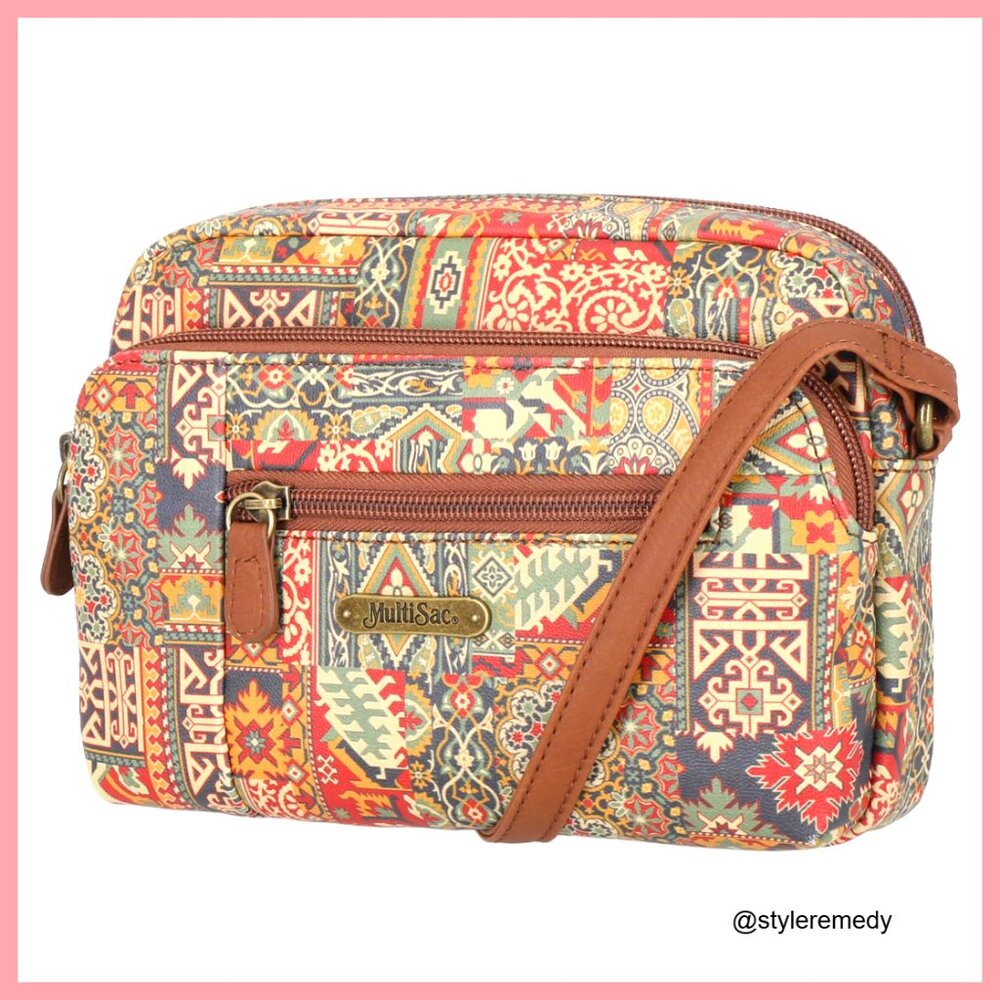 Mini Crossbody Bag with Vegan Leather, Adjustable Strap, Multiple Pockets